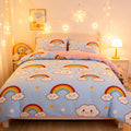 Cute Cartoon Cloud & Rainbow Bedding Set
