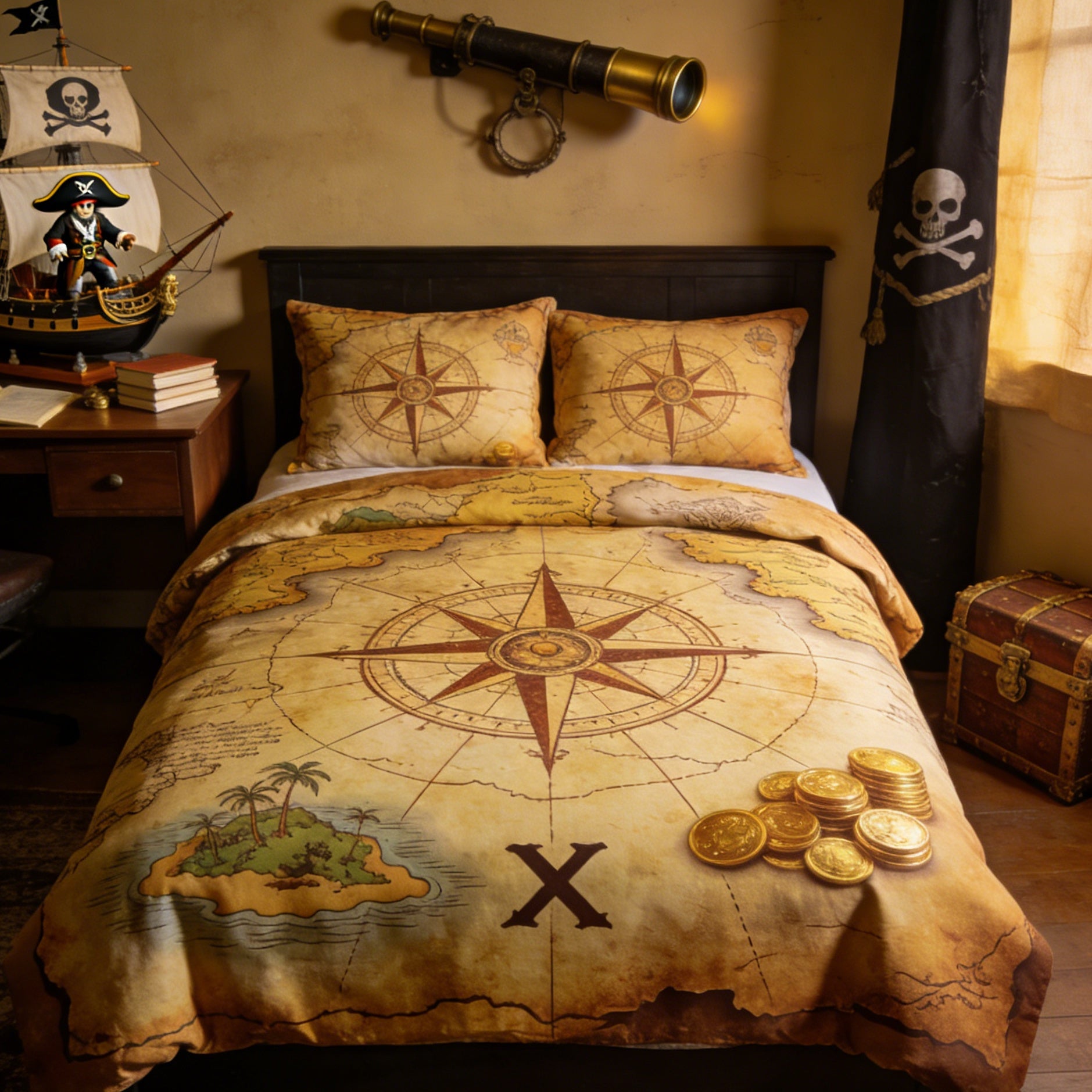 Pirate Treasure Map Bedding Set